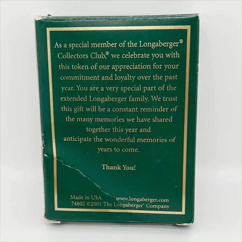 Vintage New in Box Longaberger Collectors Club 2001 Renewal Gift Picture Frame